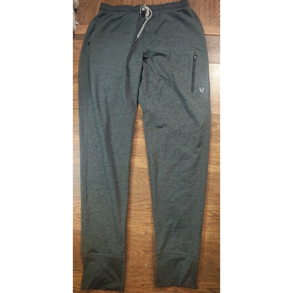 Vuori Pants Mens Small Gray Sunday Performance Jogger Athletic Zip Pocket V416